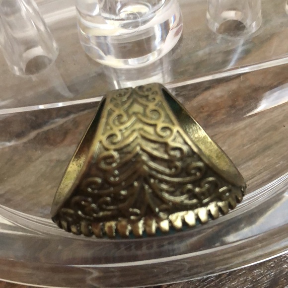 Oversized Turquoise Statement Ring Cocktail Country Southern Cowgirl Style Ring - Picture 4 of 12